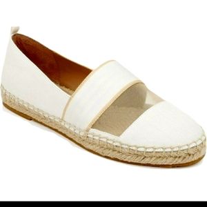 NWOT ZAC Zac Posen Vida Espadrills Vented Linen Style 9M White Tan Slip On